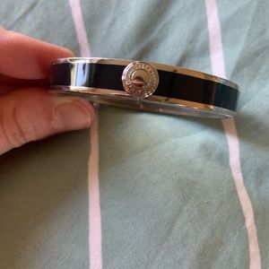 Coach Black and Silver Hinge Bangle